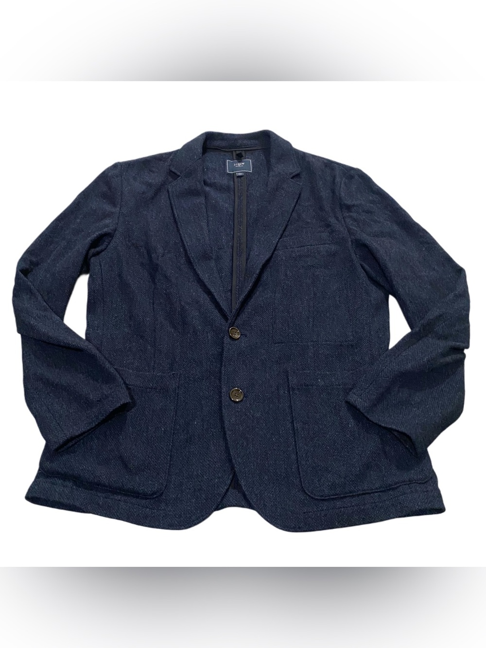 J. Crew Wool Blend Unstructured Sweater Blazer Jacket Navy Blue Men's Large
